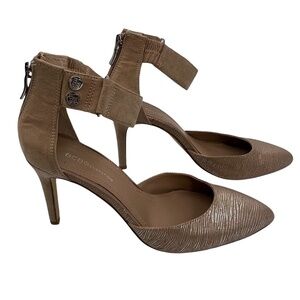 BCBGeneration Tan Ankle Strap Pointed Toe Heels Size 8 Women’s